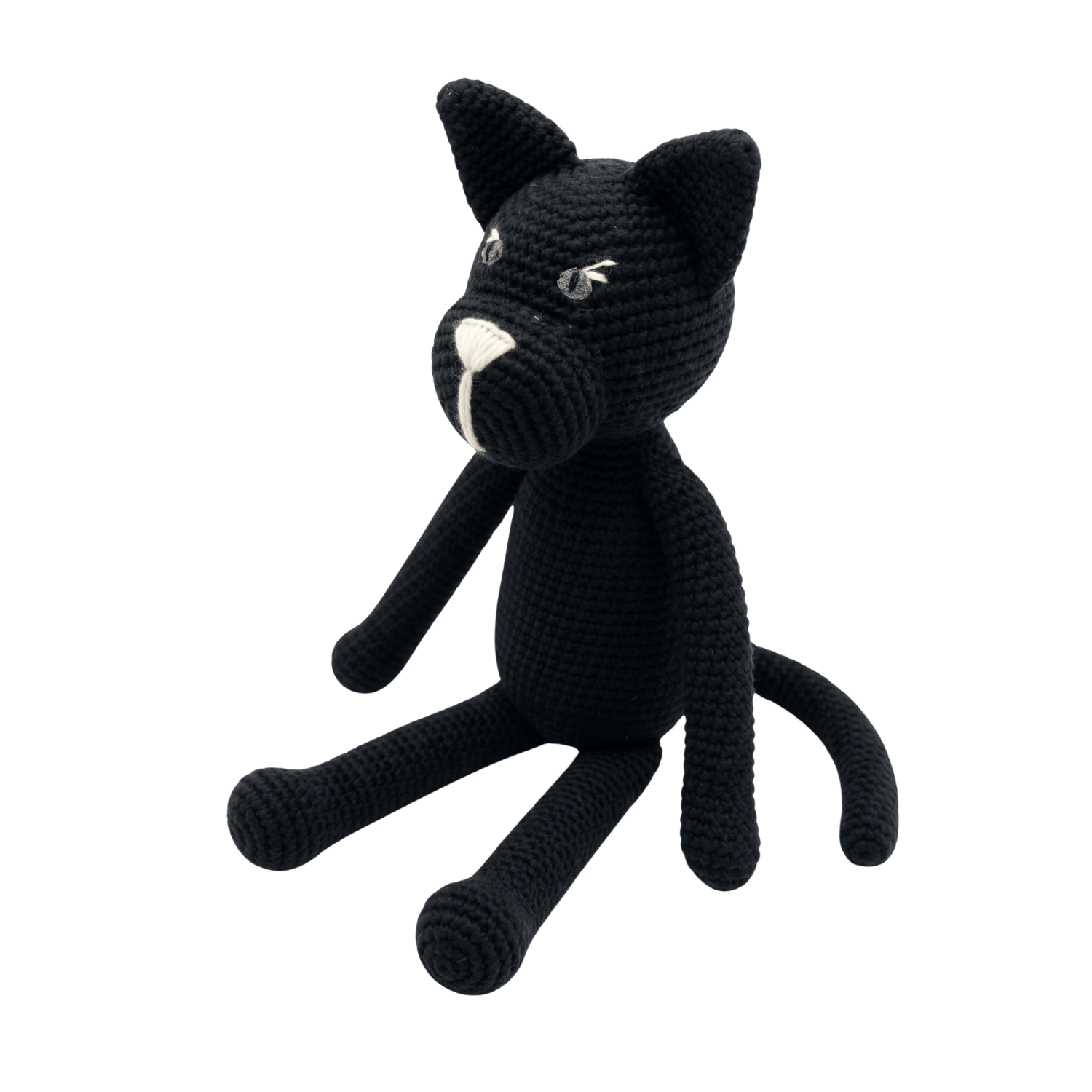 bebemoss.com stuffed animal Oliver the cat - black handmade by moms gifts with purpose