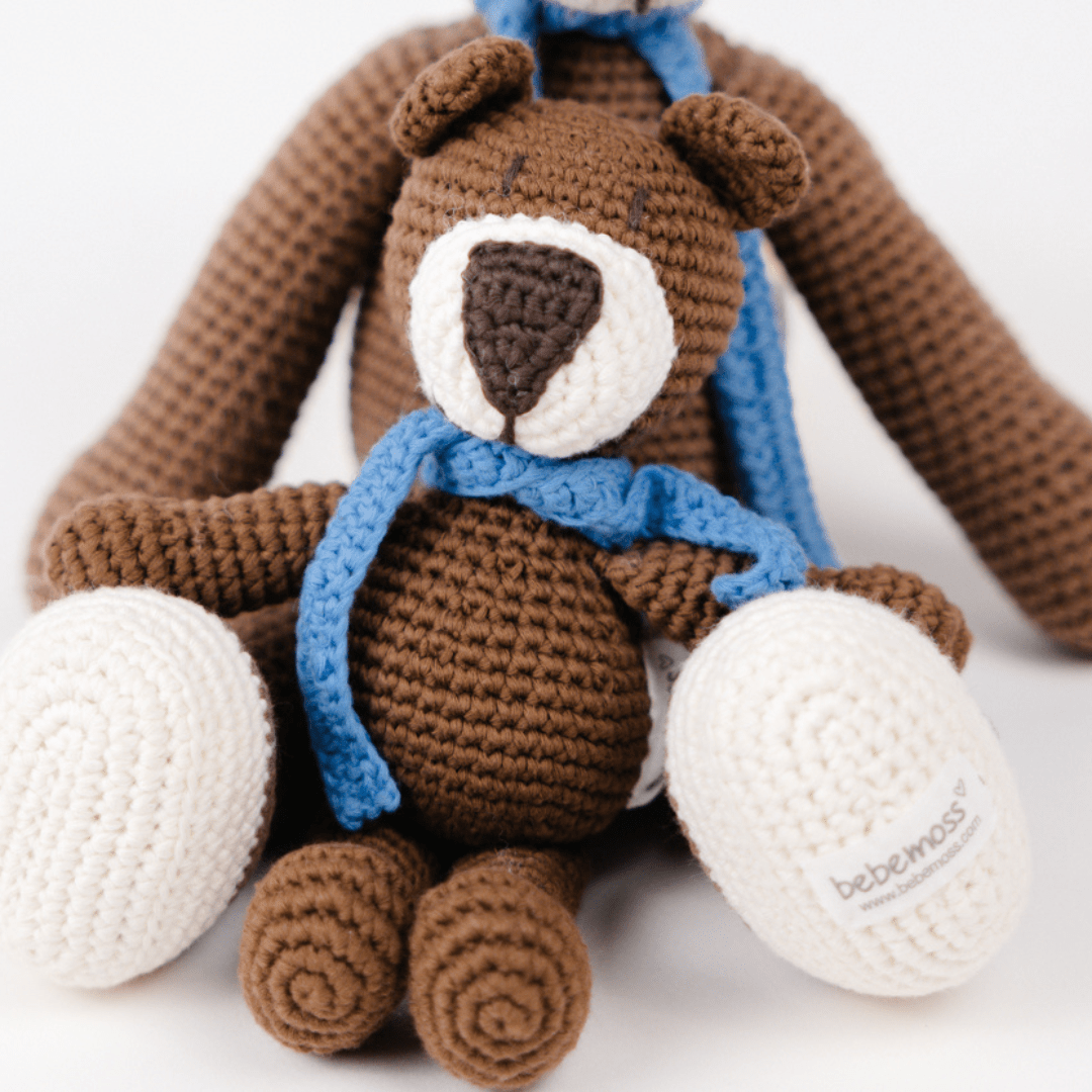 bebemoss.com stuffed animal Atty the bear - brown mini handmade by moms  gifts with purpose