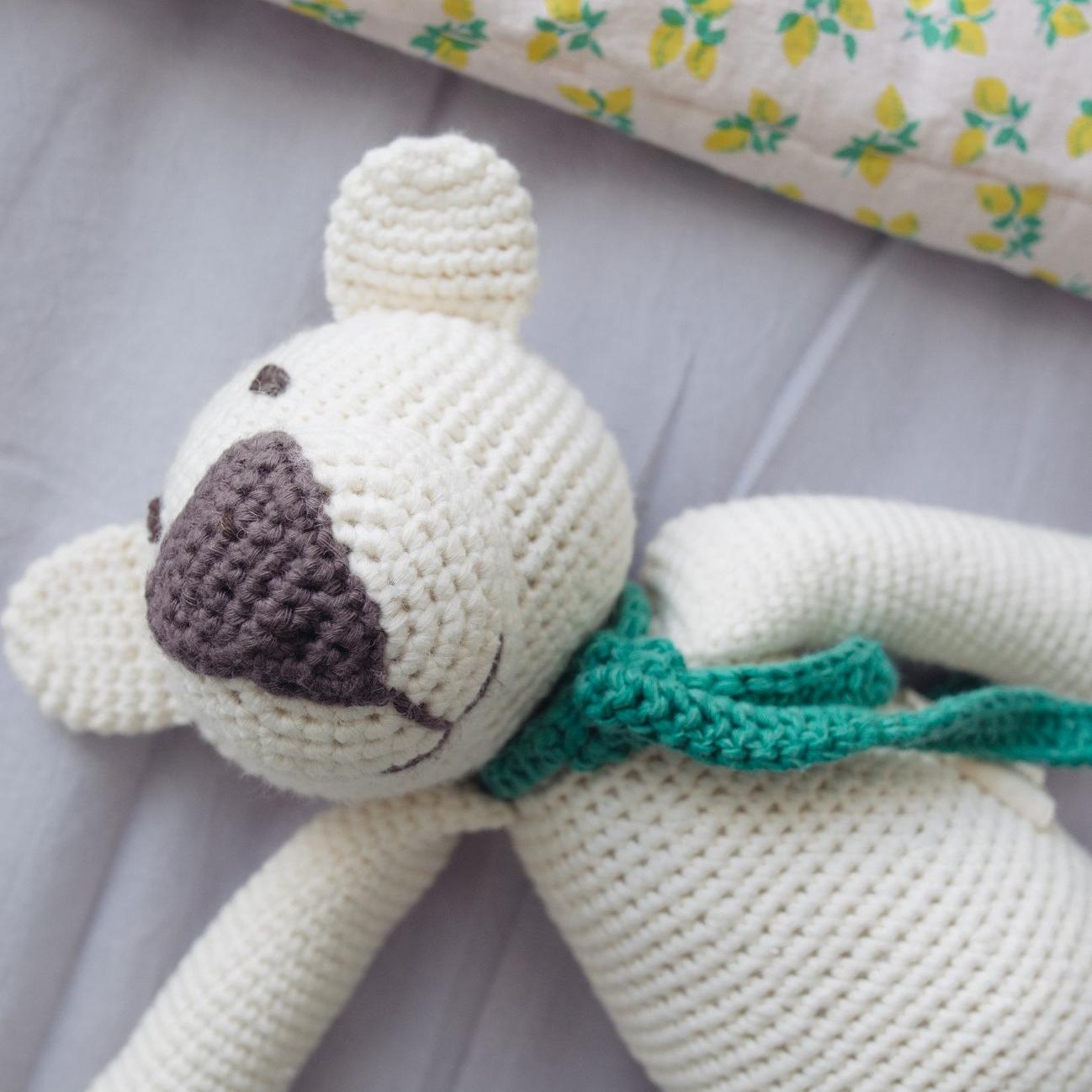 bebemoss.com stuffed animal Atty the bear - creme handmade by moms gifts with purpose