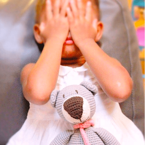 bebemoss.com stuffed animal Atty the bear - grey handmade by moms gifts with purpose