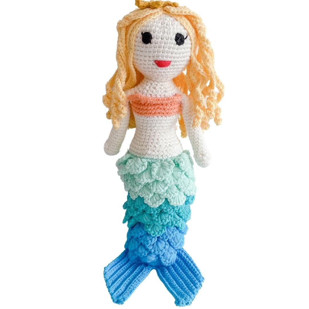 bebemoss.com stuffed animal Azalea the Mermaid- blonde handmade by moms  gifts with purpose
