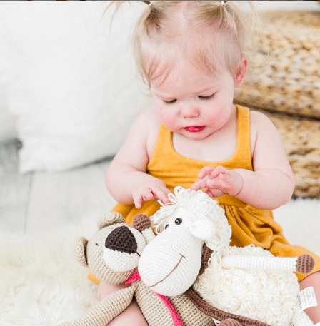 bebemoss.com stuffed animal Darla the sheep - white handmade by moms gifts with purpose