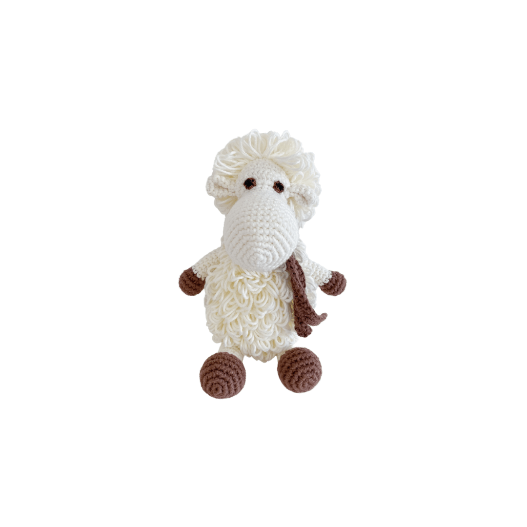 bebemoss.com stuffed animal Darla the Sheep - white mini handmade by moms gifts with purpose