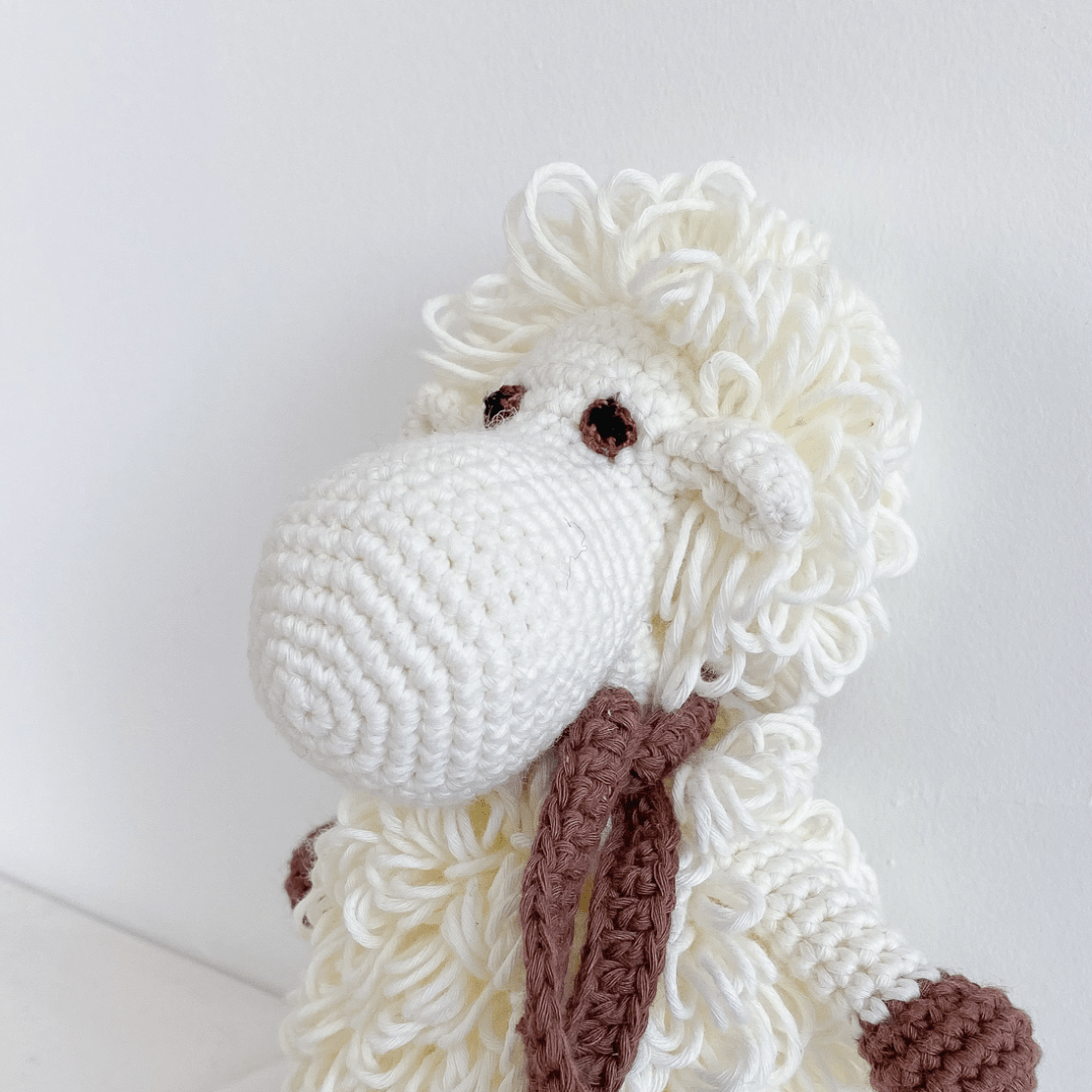 bebemoss.com stuffed animal Darla the Sheep - white mini handmade by moms gifts with purpose
