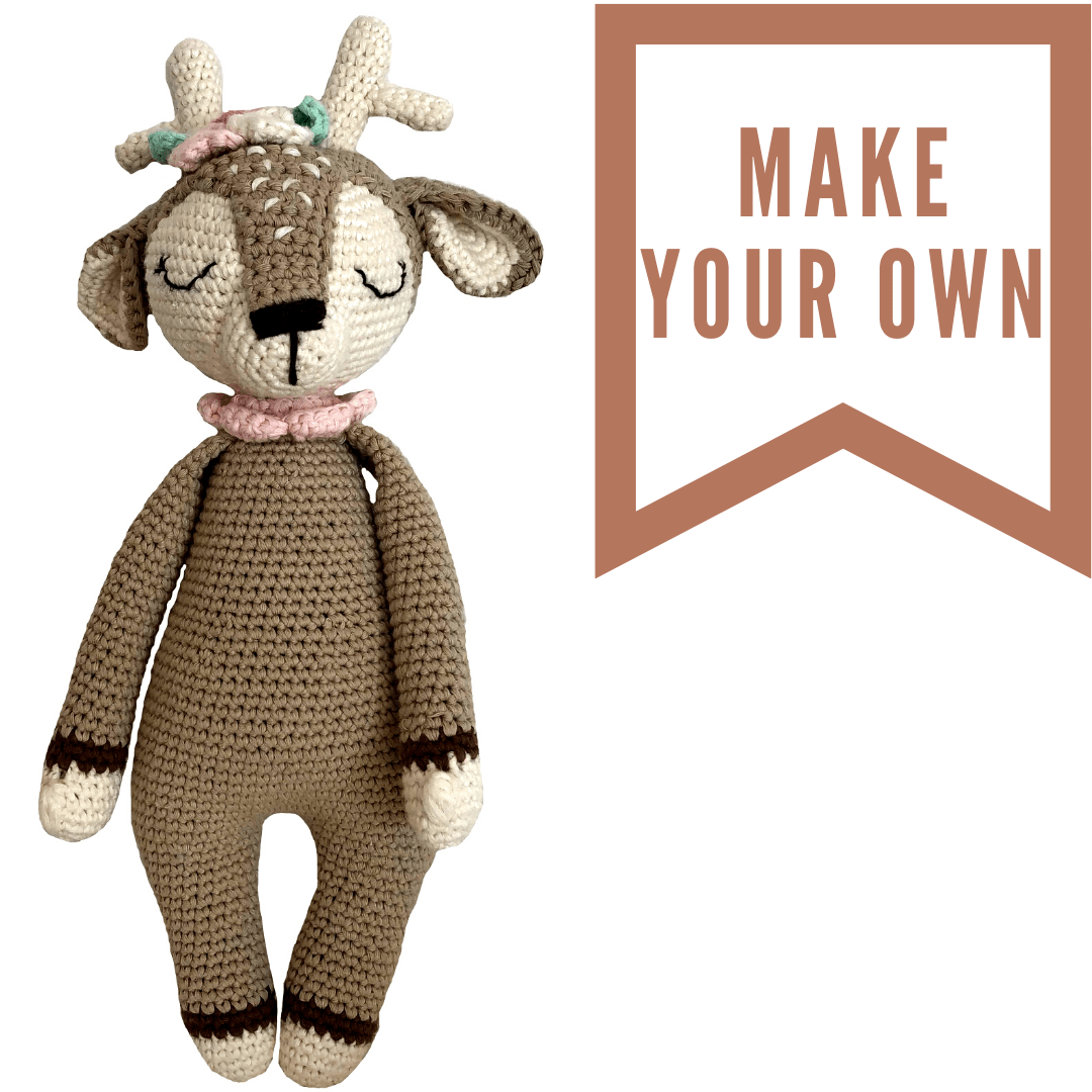 bebemoss.com craft kit Deer Crochet Kit handmade by moms  gifts with purpose