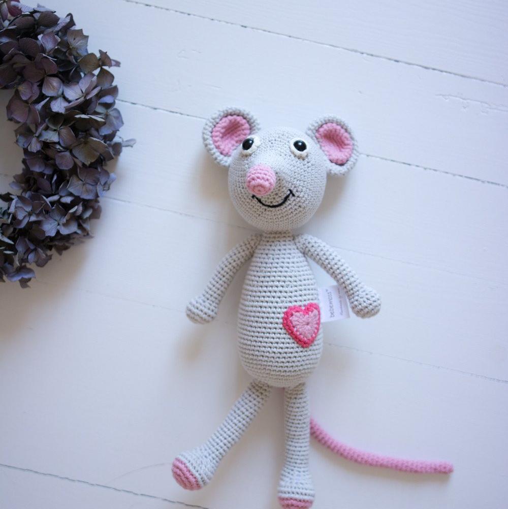bebemoss.com stuffed animal Emma the mouse handmade by moms gifts with purpose