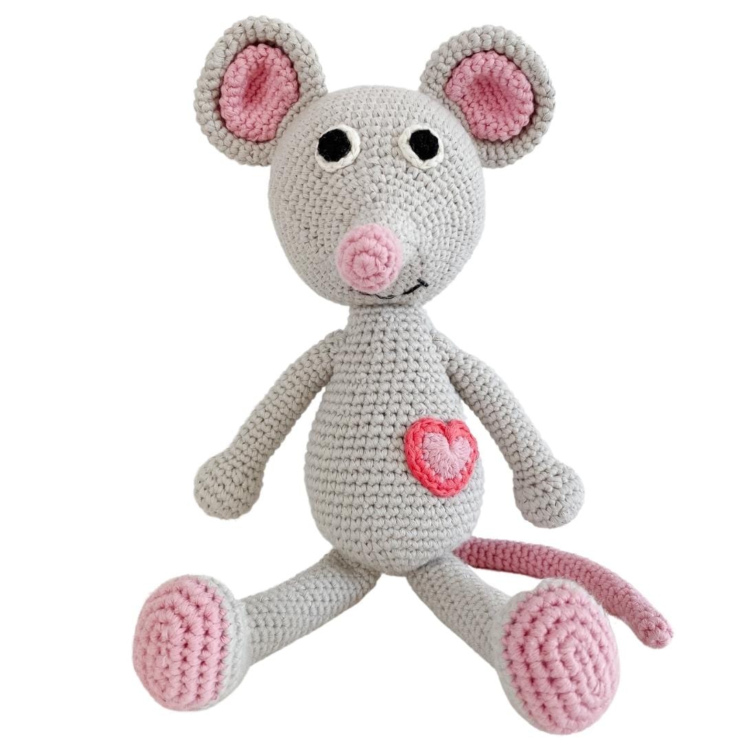 bebemoss.com stuffed animal Emma the mouse handmade by moms gifts with purpose