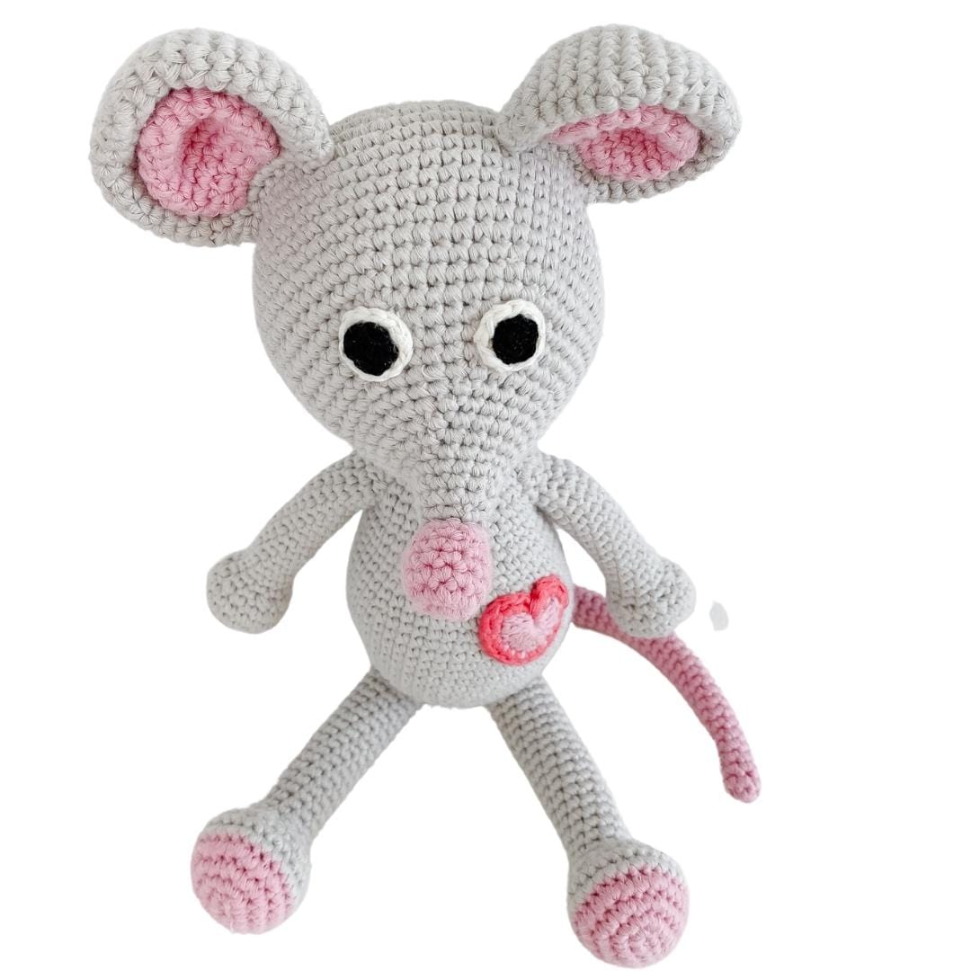 bebemoss.com stuffed animal Emma the mouse handmade by moms gifts with purpose