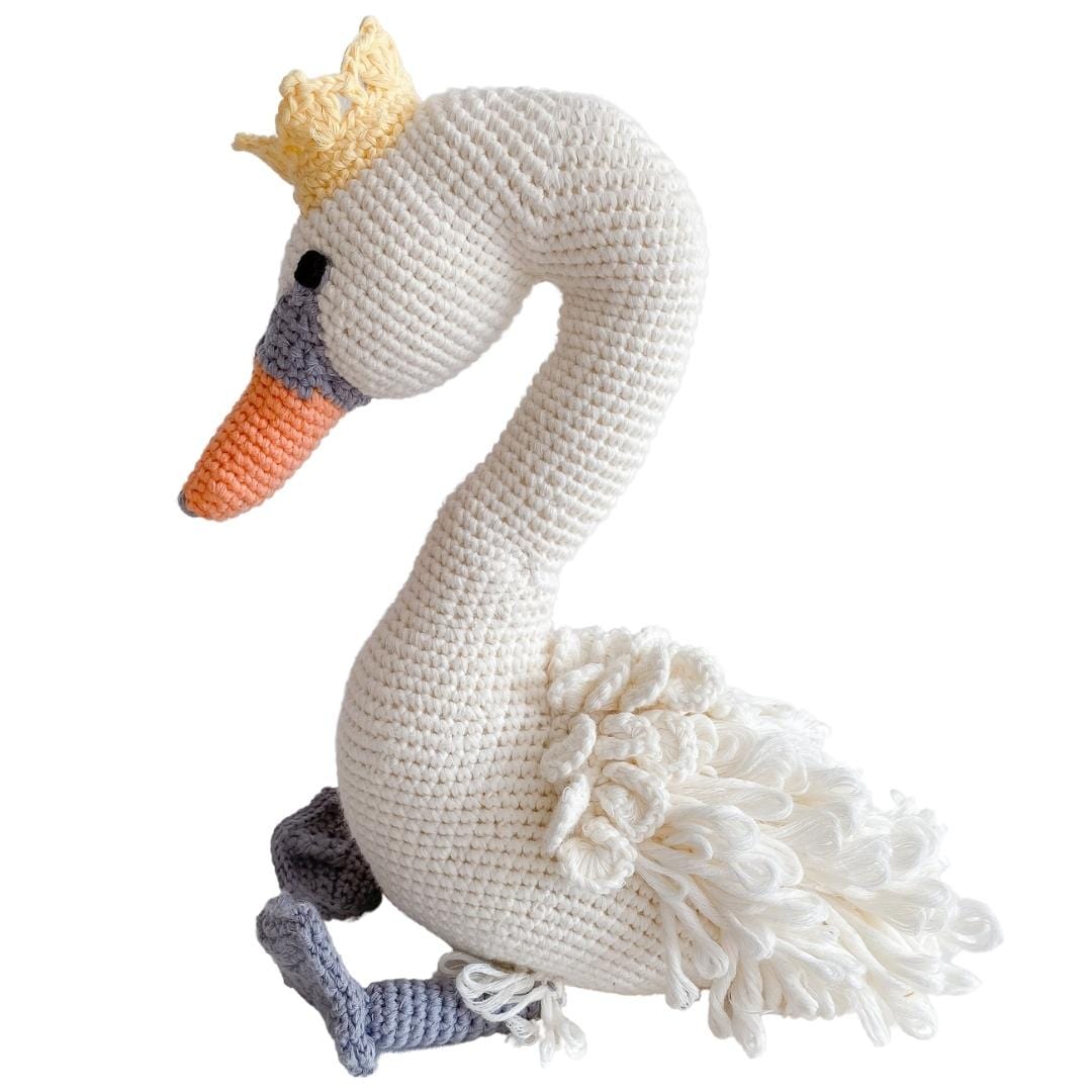 bebemoss.com stuffed animal Fiona the swan handmade by moms  gifts with purpose