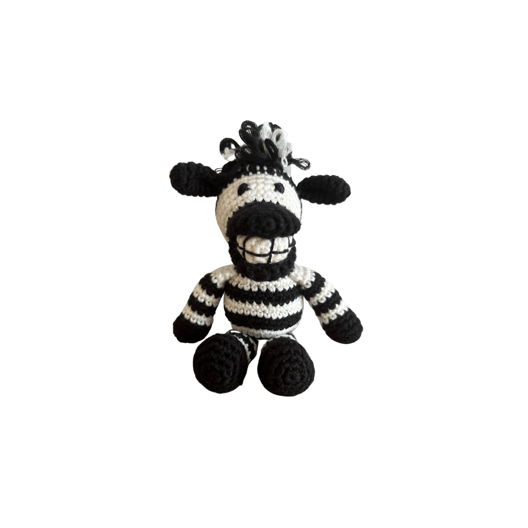 bebemoss.com stuffed animal Lebo the zebra- mini handmade by moms  gifts with purpose