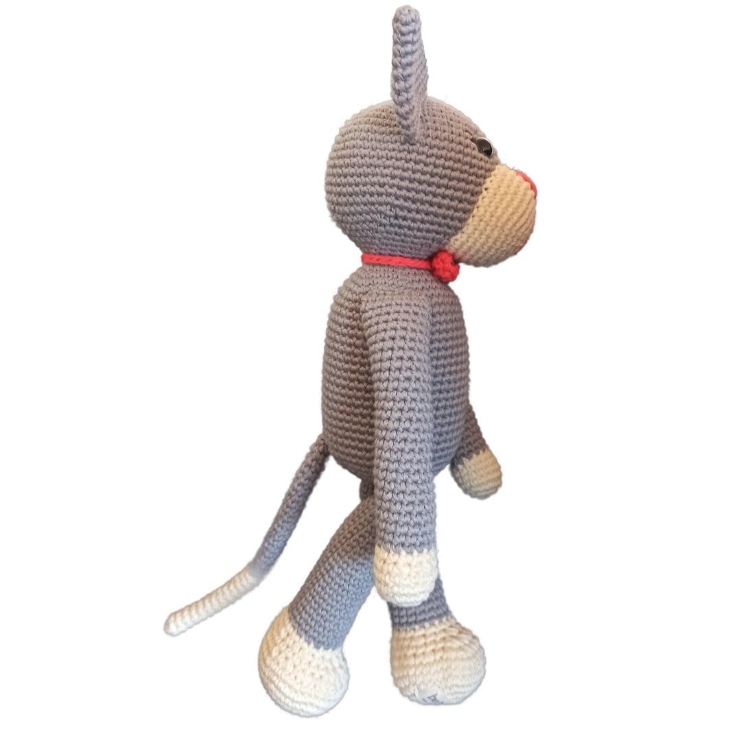 bebemoss.com toy grey Oliver the cat grey handmade by moms gifts with purpose
