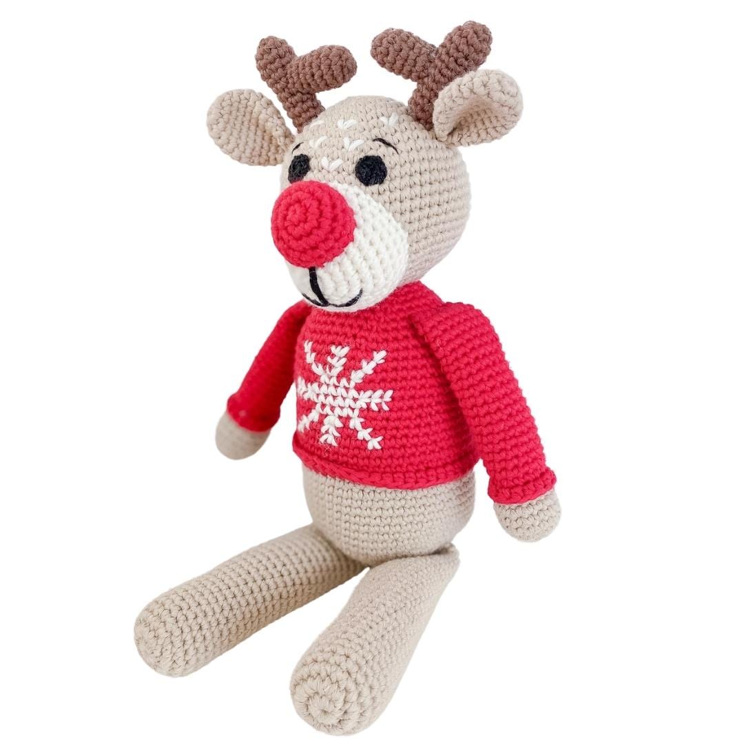 bebemoss.com toy Ruddy the reindeer handmade by moms gifts with purpose