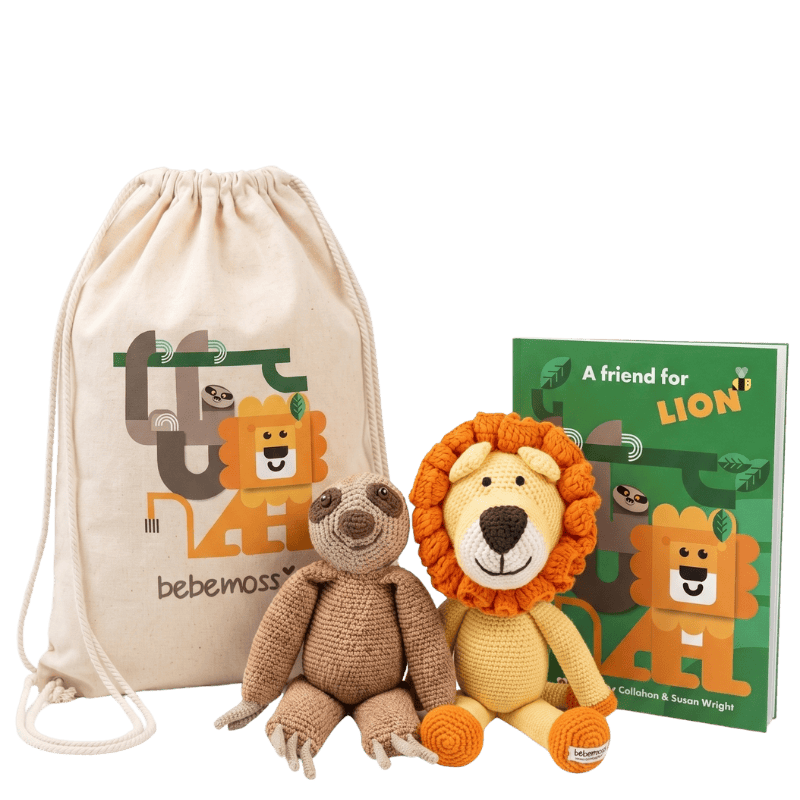 bebemoss.com A Friend for Lion — Deluxe Gift Set handmade by moms  gifts with purpose