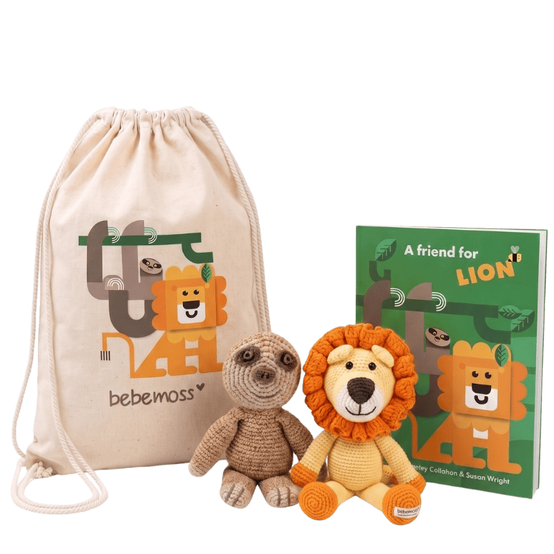 bebemoss.com A Friend for Lion — Mini Gift Set handmade by moms  gifts with purpose