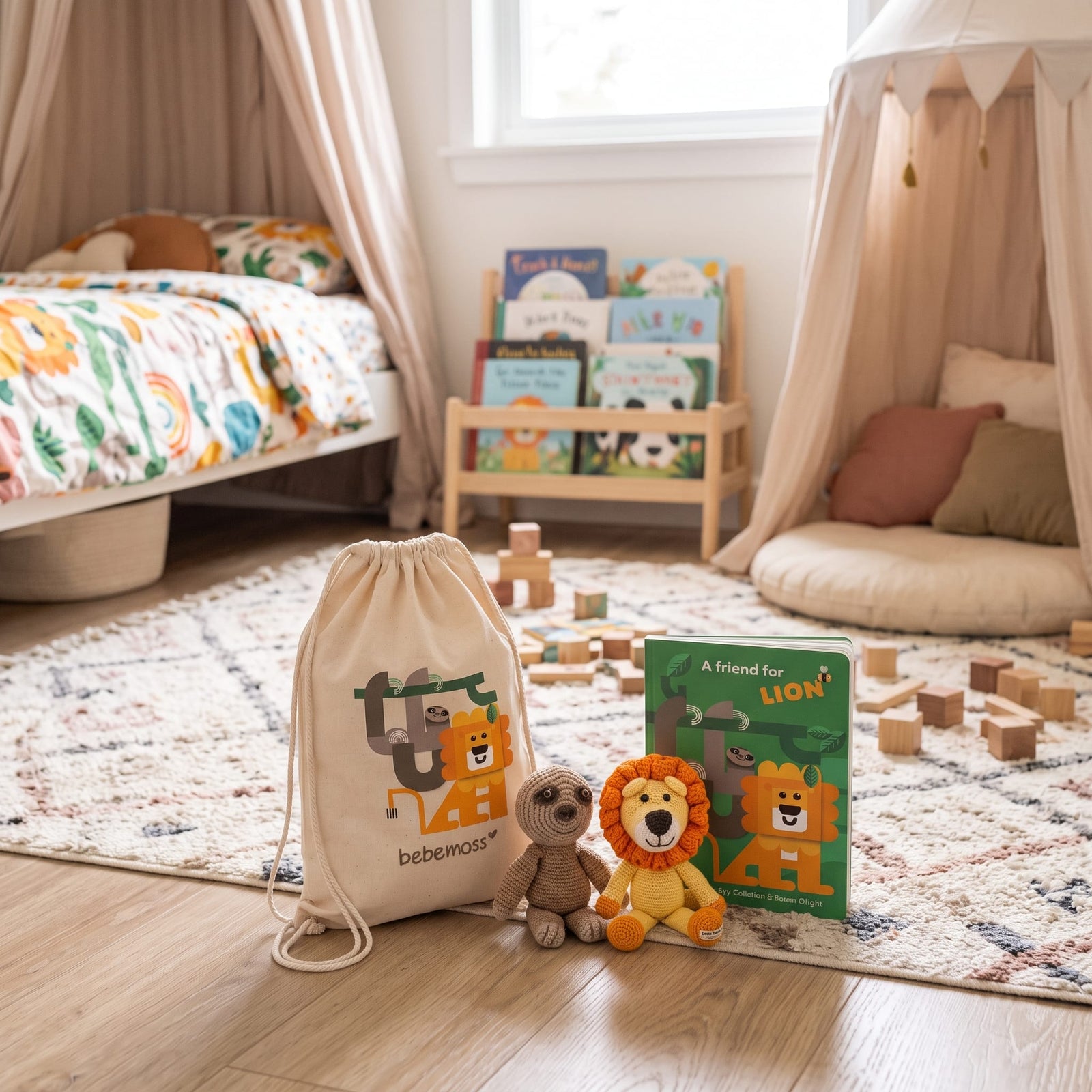 bebemoss.com A Friend for Lion — Mini Gift Set handmade by moms  gifts with purpose
