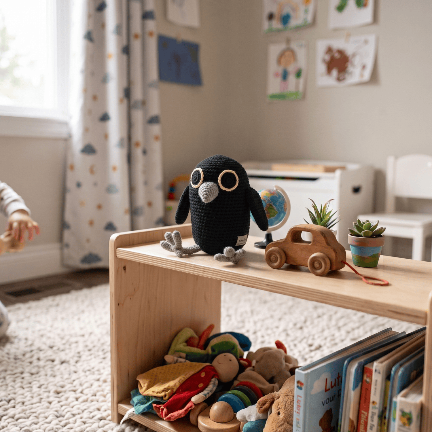 bebemoss.com stuffed animal Aswadoo The Crow handmade by moms  gifts with purpose