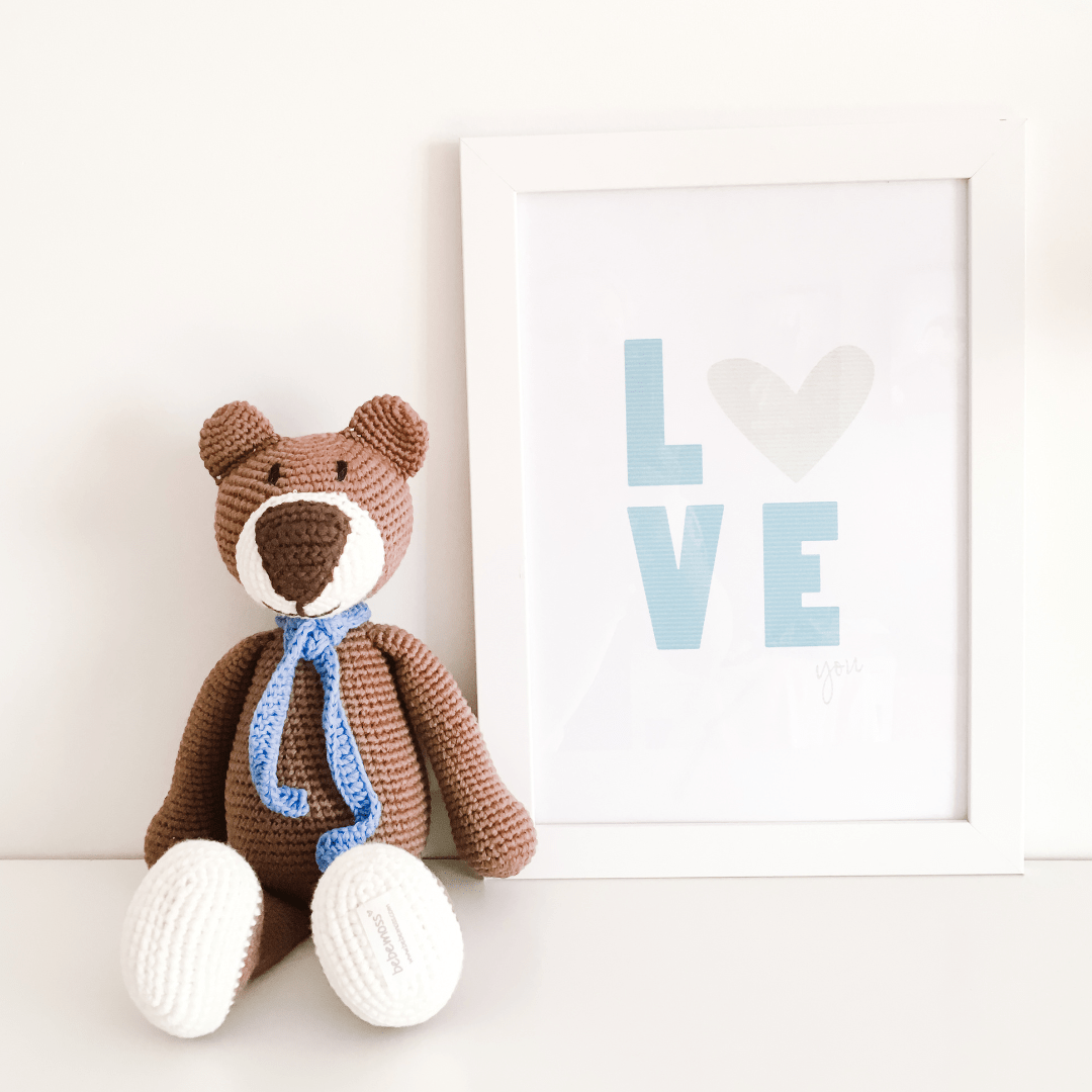bebemoss.com stuffed animal Atty the bear - brown handmade by moms  gifts with purpose