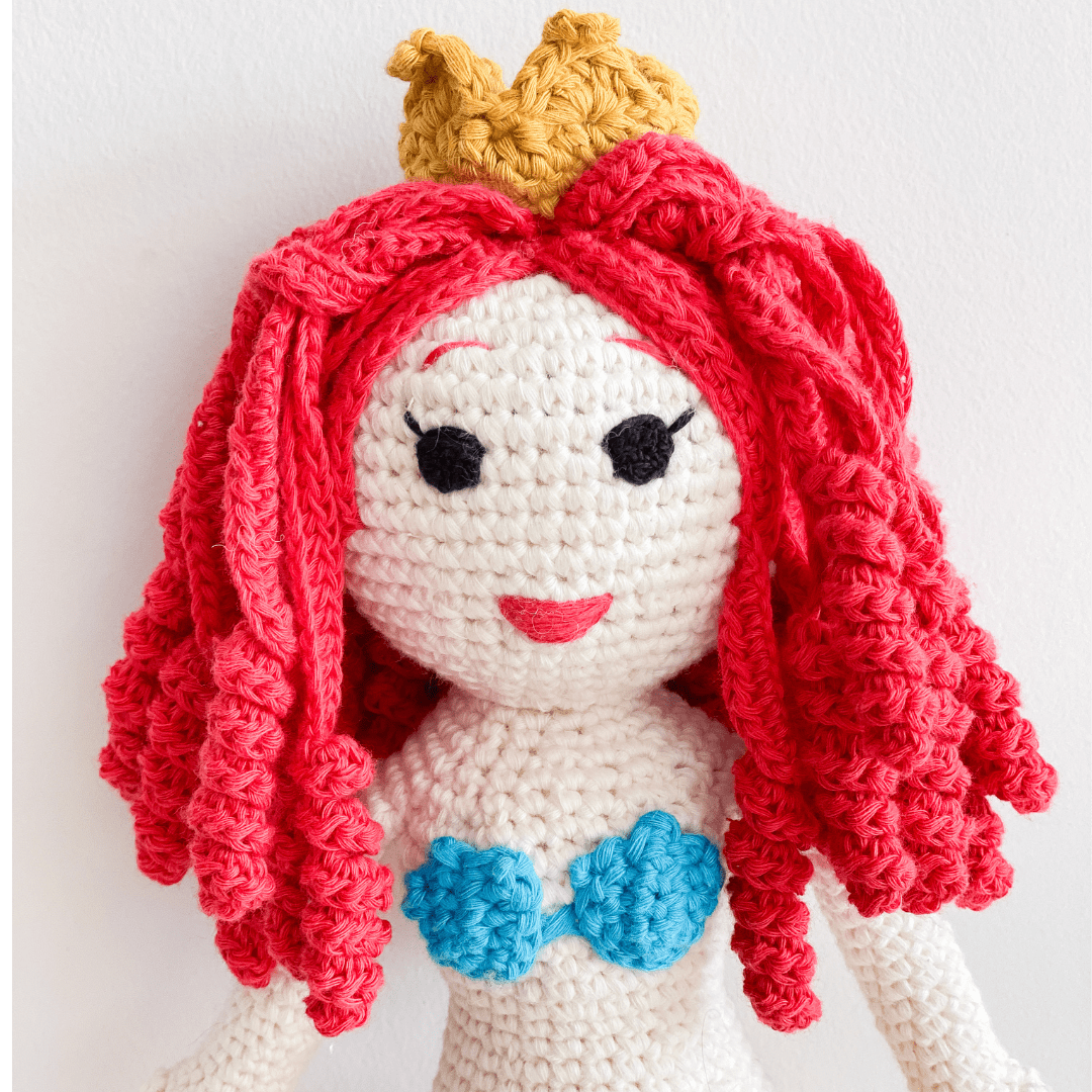 Azalea the Mermaid (Red Hair) – Handmade Organic Cotton Doll
