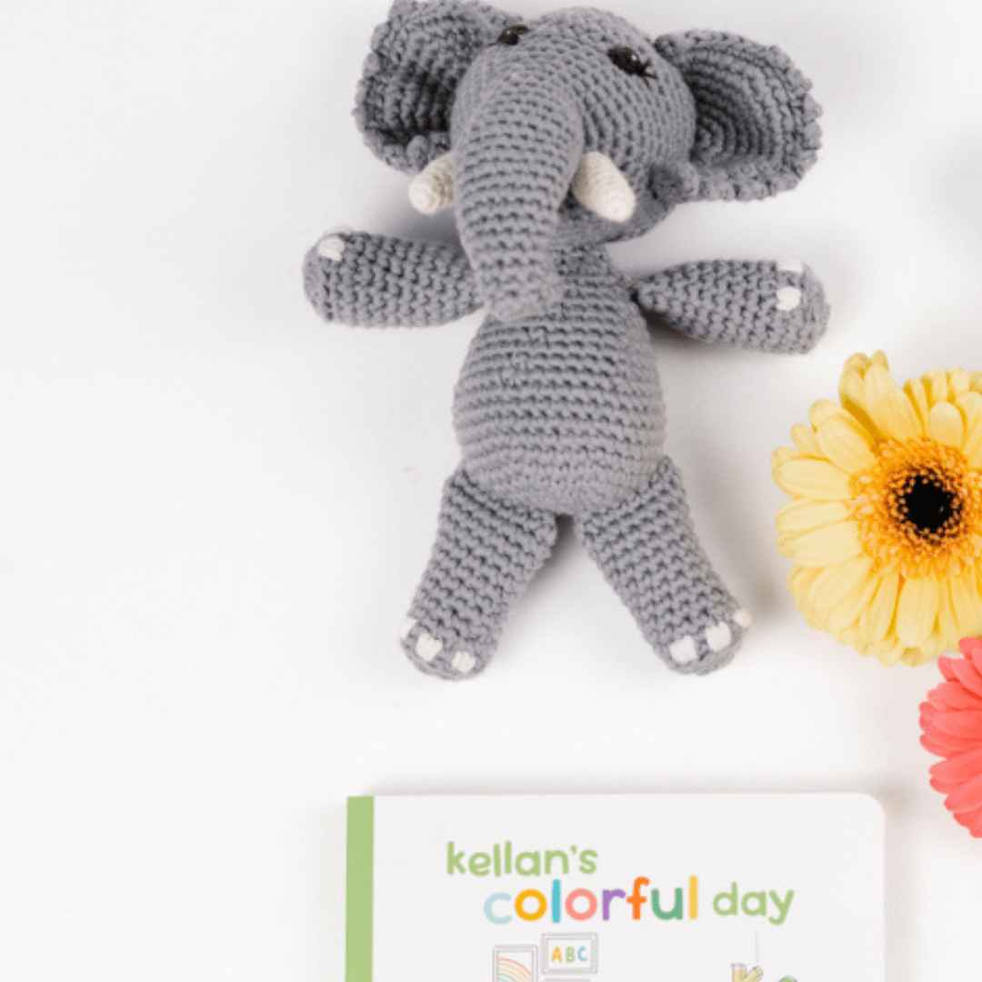 bebemoss.com stuffed animal Barry the elephant- mini handmade by moms  gifts with purpose