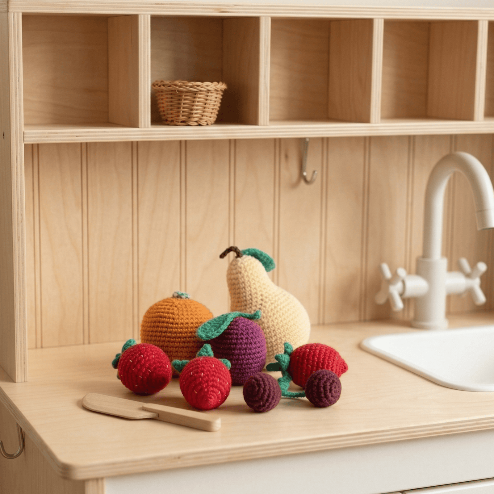 bebemoss.com Educational Toy Know Your Fruits – Organic Cotton Play Food Set handmade by moms  gifts with purpose