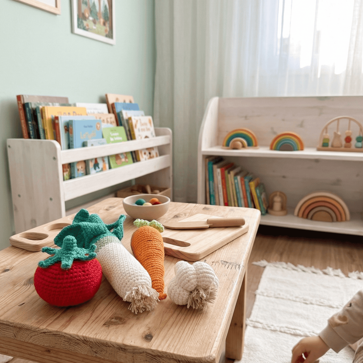 bebemoss.com Educational Toy Know Your Veggies – Organic Crochet Play Set handmade by moms  gifts with purpose