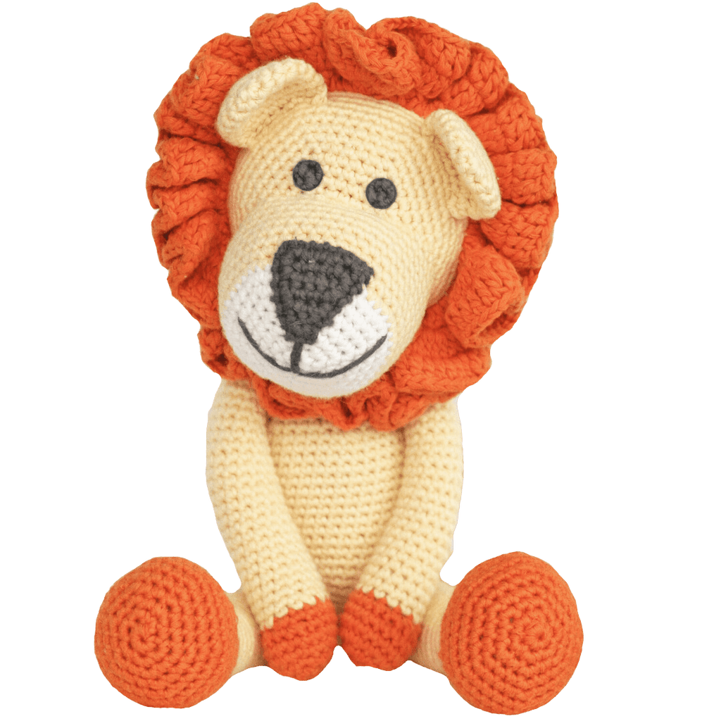 Lion Leo Stuffed Animal Doll Cuddoll Plush Toy First Birthday Baby Gift handmade organic washing machine shops safe knit doll rag cuddle kind