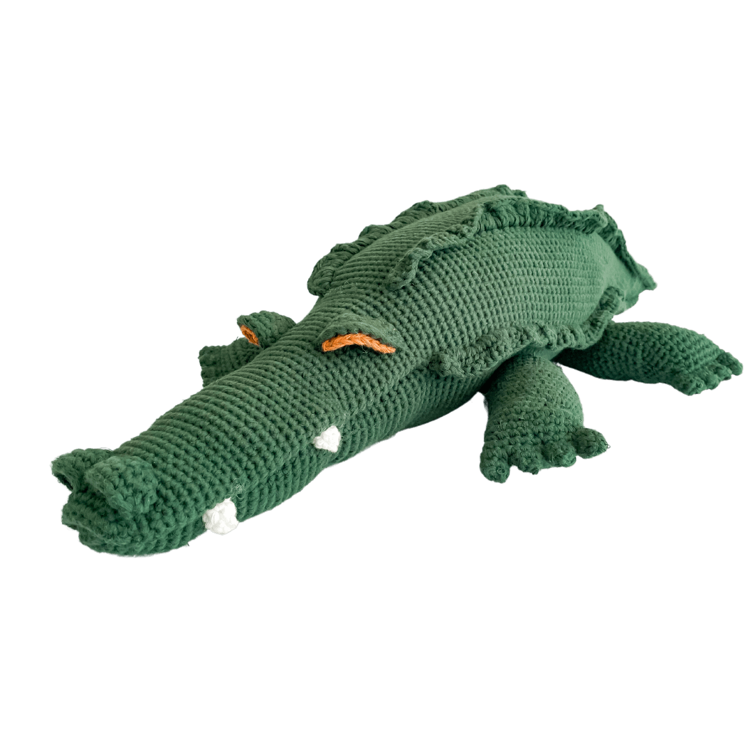 bebemoss.com stuffed animal Marvin the Crocodile - big handmade by moms  gifts with purpose