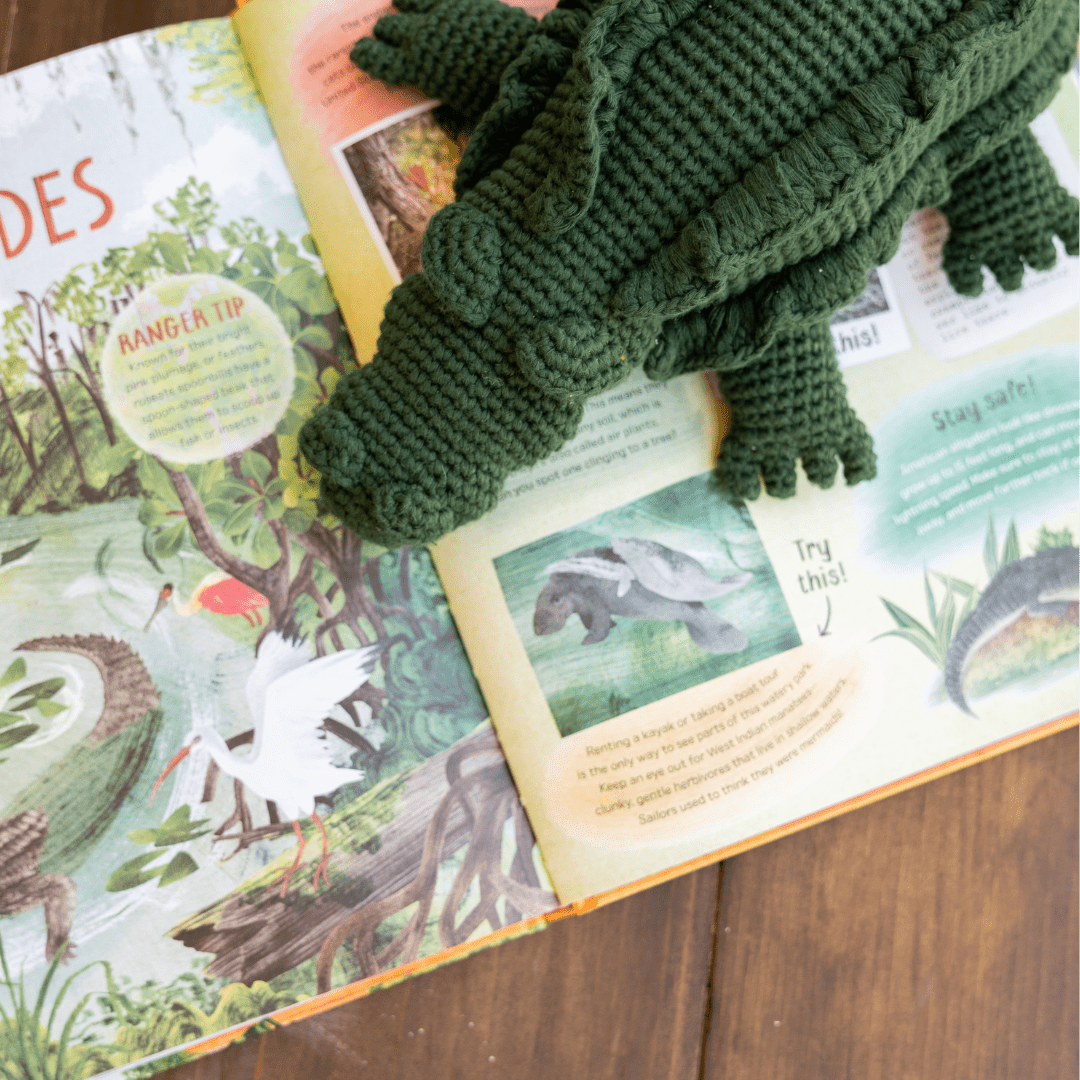bebemoss.com stuffed animal Marvin the Crocodile handmade by moms  gifts with purpose