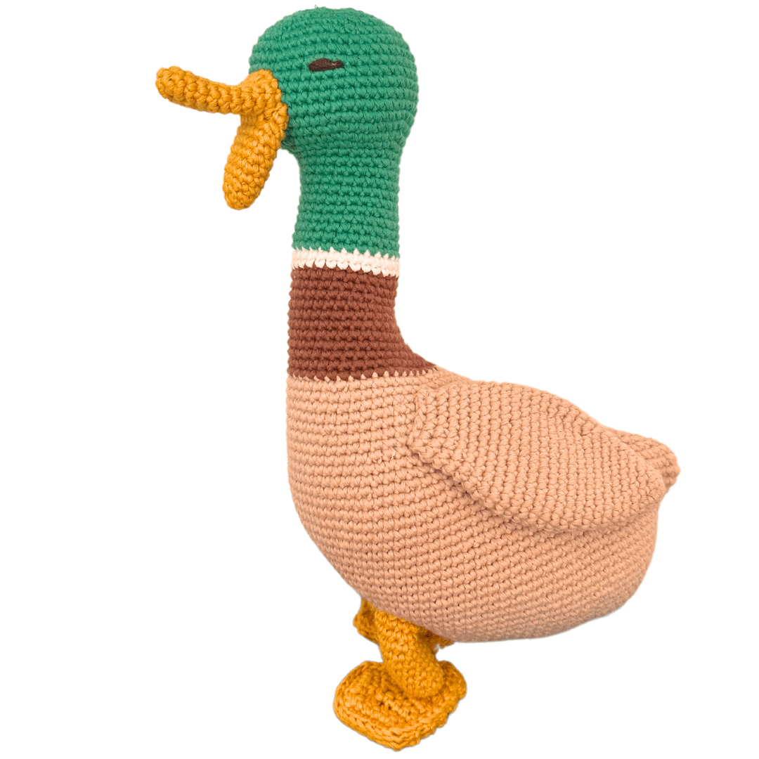bebemoss.com stuffed animal Ollie the Duck handmade by moms  gifts with purpose