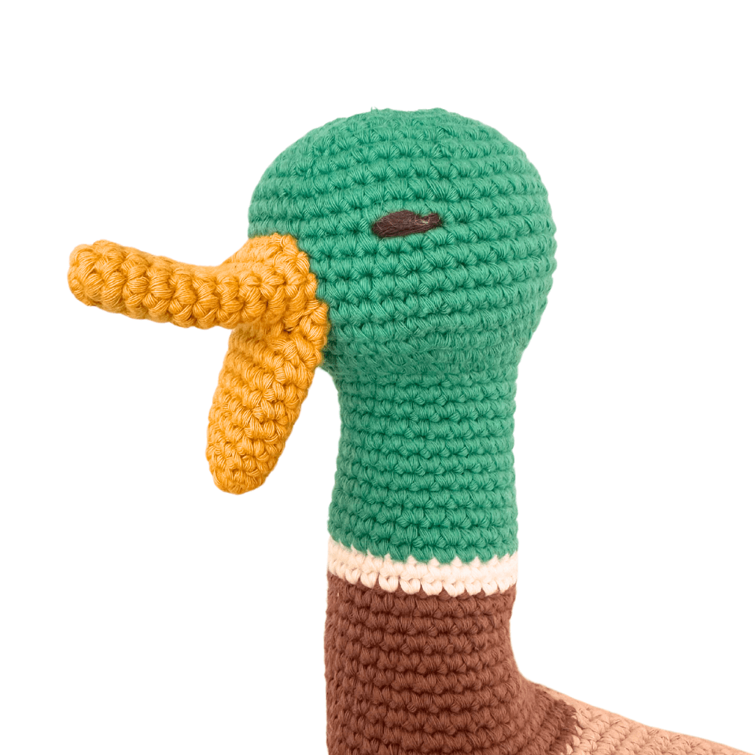 bebemoss.com stuffed animal Ollie the Duck handmade by moms  gifts with purpose