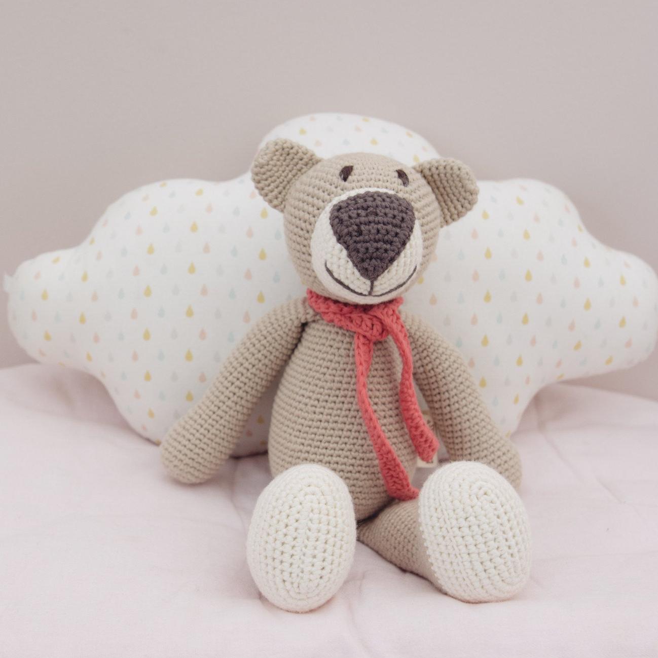 bebemoss.com stuffed animal Atty the bear - beige handmade by moms  gifts with purpose