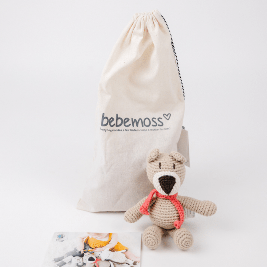 bebemoss.com stuffed animal Atty the bear - beige mini handmade by moms  gifts with purpose