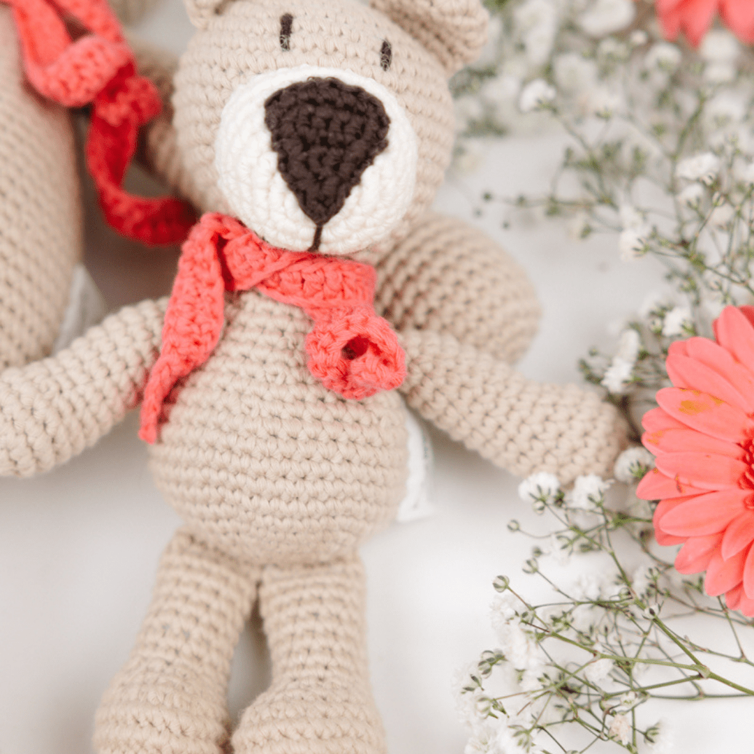 bebemoss.com stuffed animal Atty the bear - beige mini handmade by moms  gifts with purpose