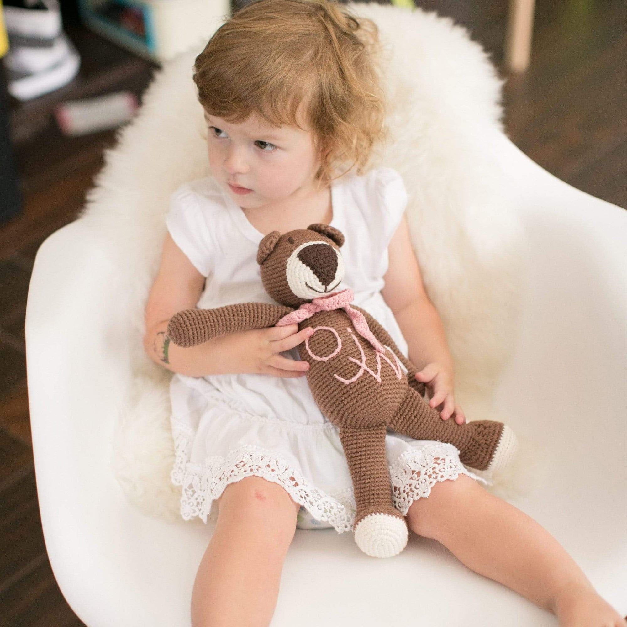 bebemoss.com stuffed animal Atty the bear - brown handmade by moms  gifts with purpose