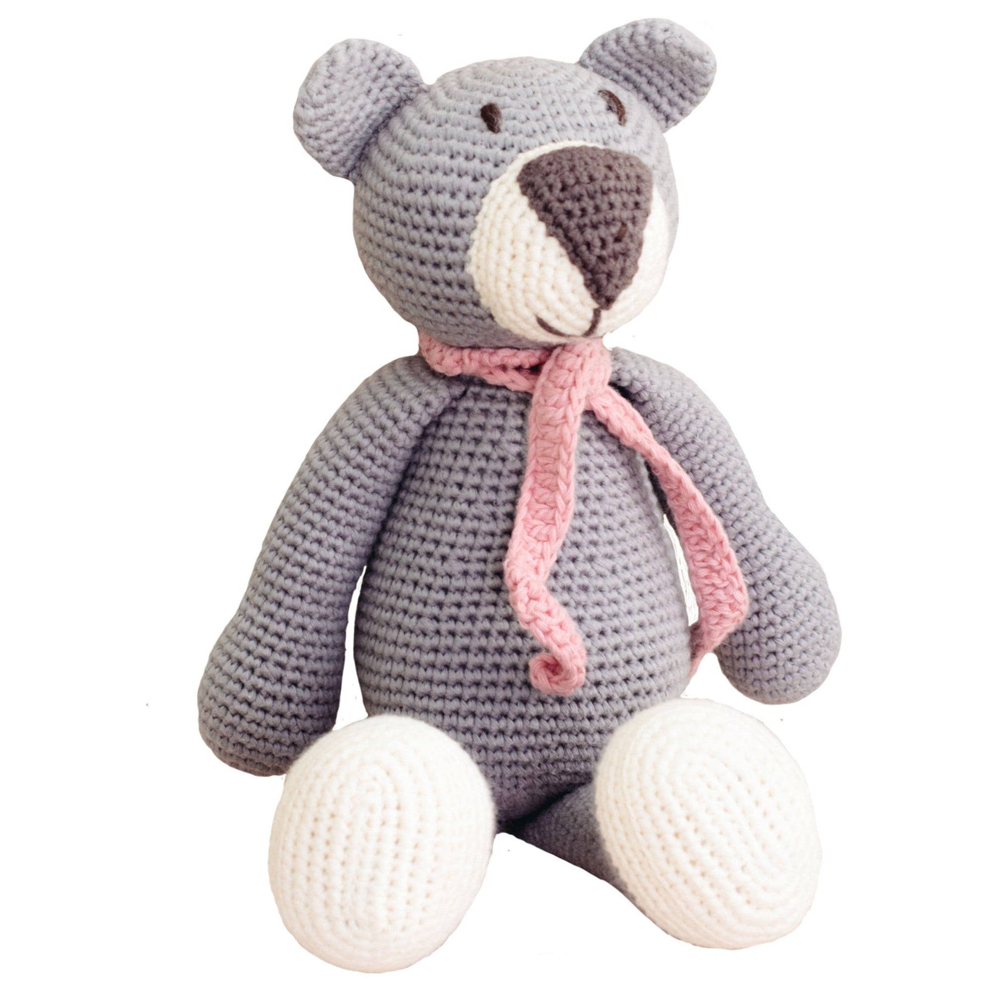 bebemoss.com stuffed animal Atty the bear - grey handmade by moms  gifts with purpose