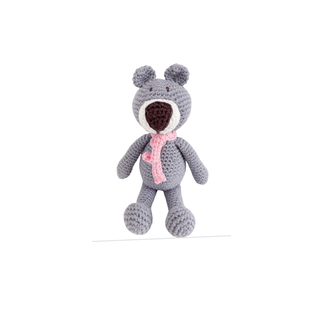 bebemoss.com stuffed animal Atty the bear - grey mini handmade by moms  gifts with purpose
