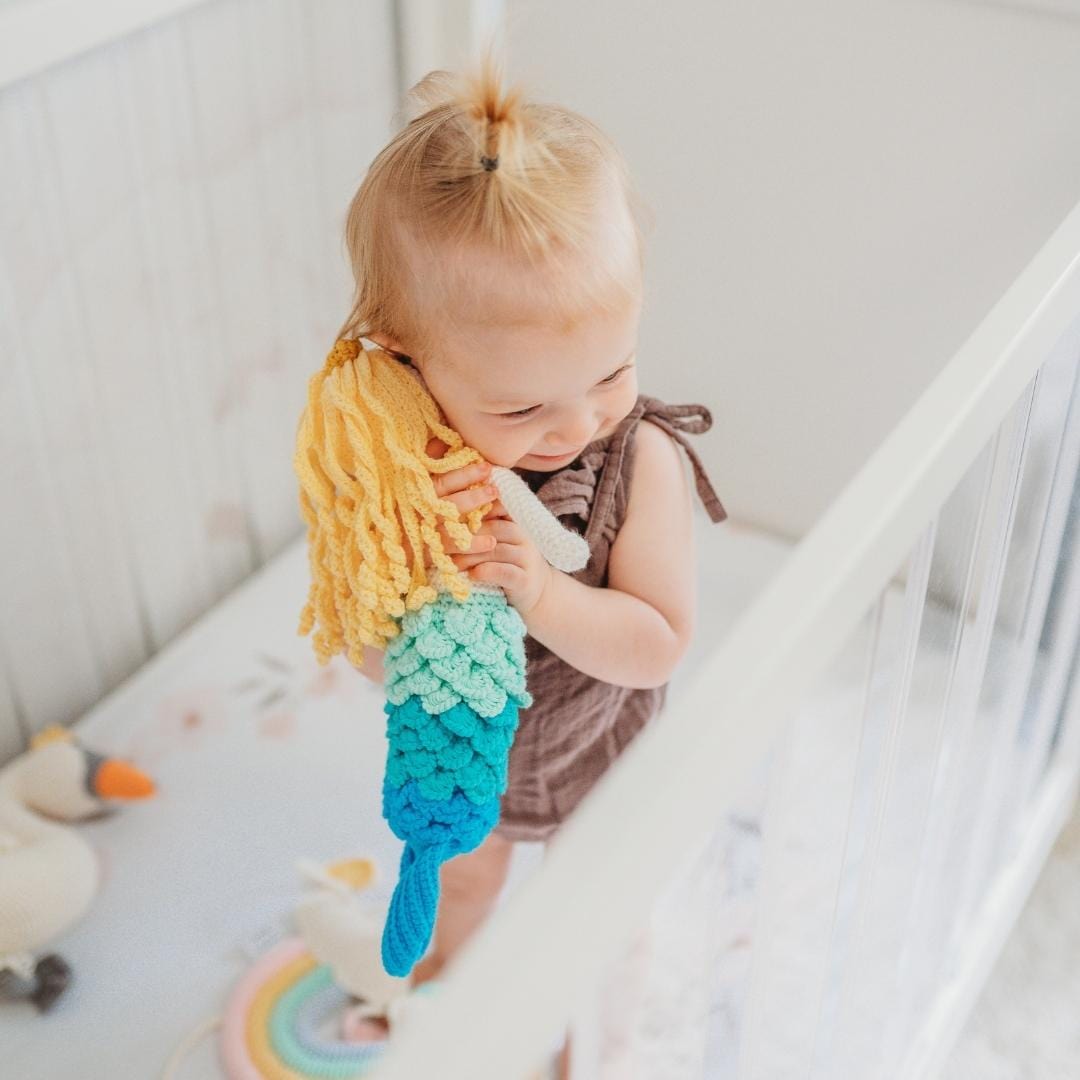 bebemoss.com stuffed animal Azalea the Mermaid- blonde handmade by moms  gifts with purpose