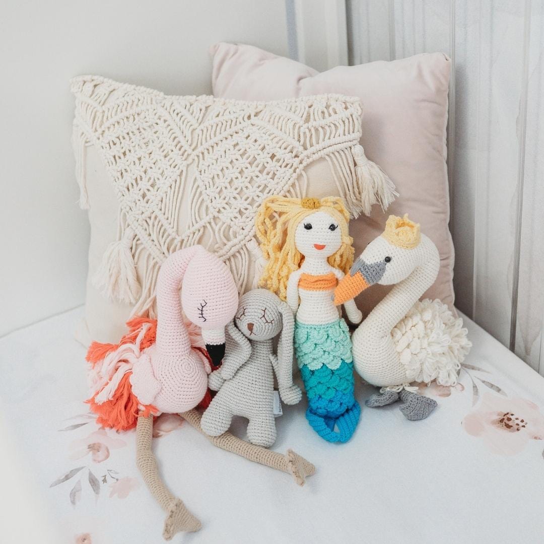 bebemoss.com stuffed animal Azalea the Mermaid- blonde handmade by moms  gifts with purpose