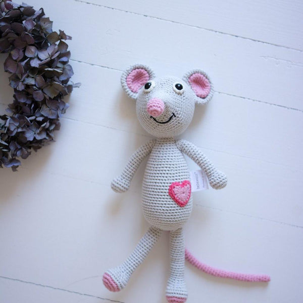 Emma The Mouse Stuffed Animal Crochet Toy For Babies - bebemoss.com