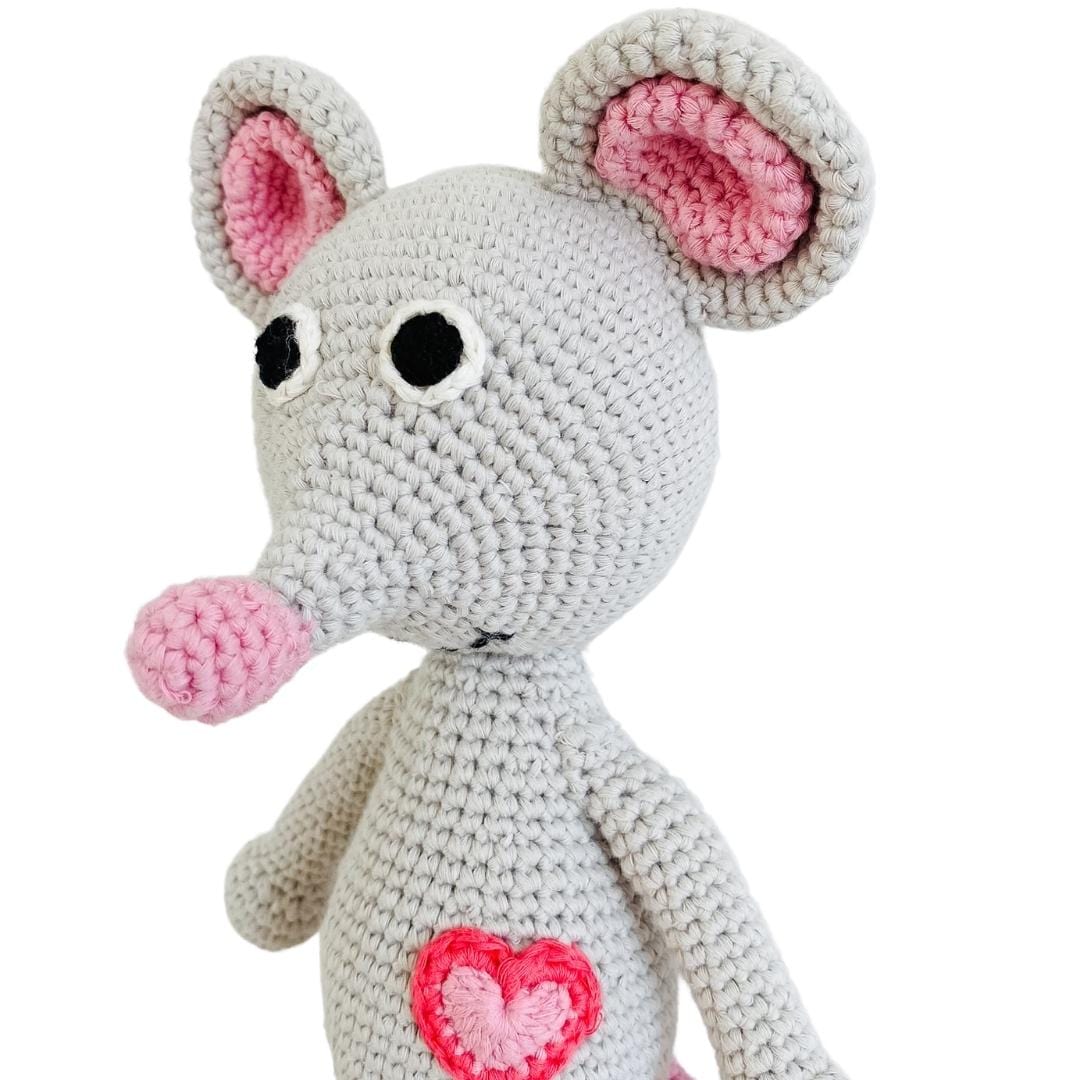 bebemoss.com stuffed animal Emma the mouse handmade by moms  gifts with purpose