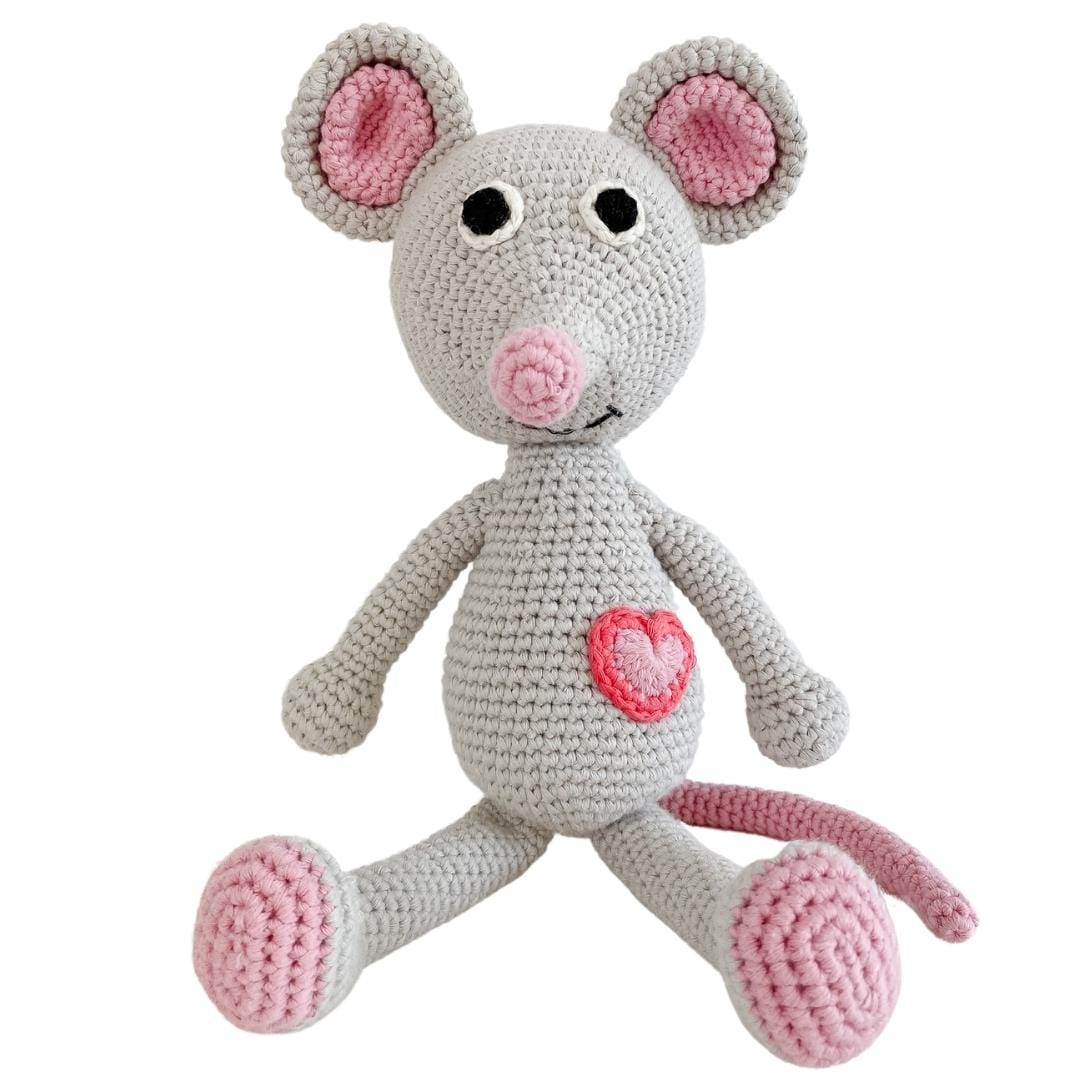 Emma The Mouse Stuffed Animal Crochet Toy For Babies bebemoss