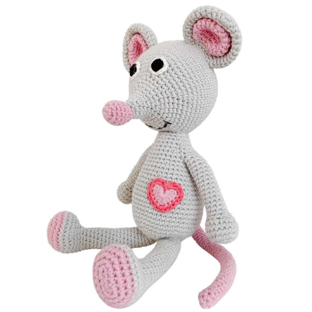 Emma The Mouse Stuffed Animal Crochet Toy For Babies 