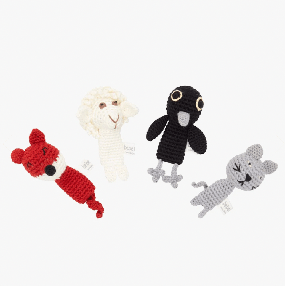 bebemoss.com toy Finger puppet set: crow, cat, sheep,fox handmade by moms  gifts with purpose