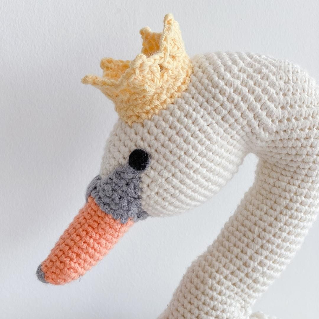 bebemoss.com stuffed animal Fiona the swan handmade by moms  gifts with purpose