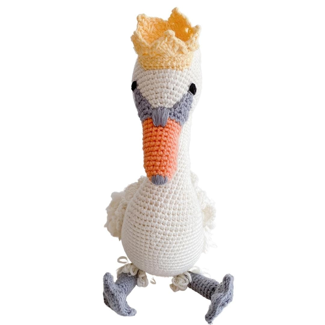 bebemoss.com stuffed animal Fiona the swan handmade by moms  gifts with purpose