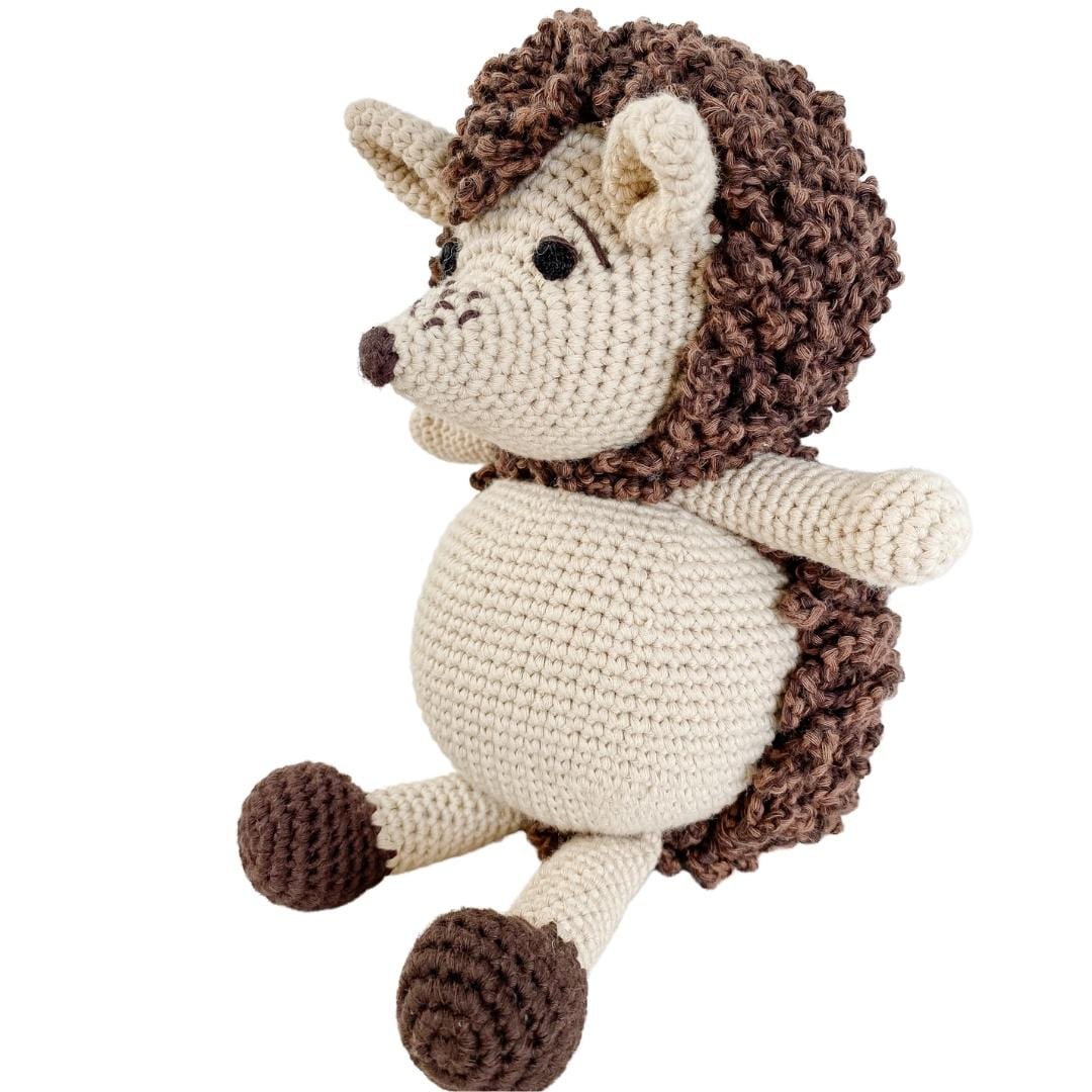 bebemoss.com toy Hubert the hedgehog handmade by moms  gifts with purpose