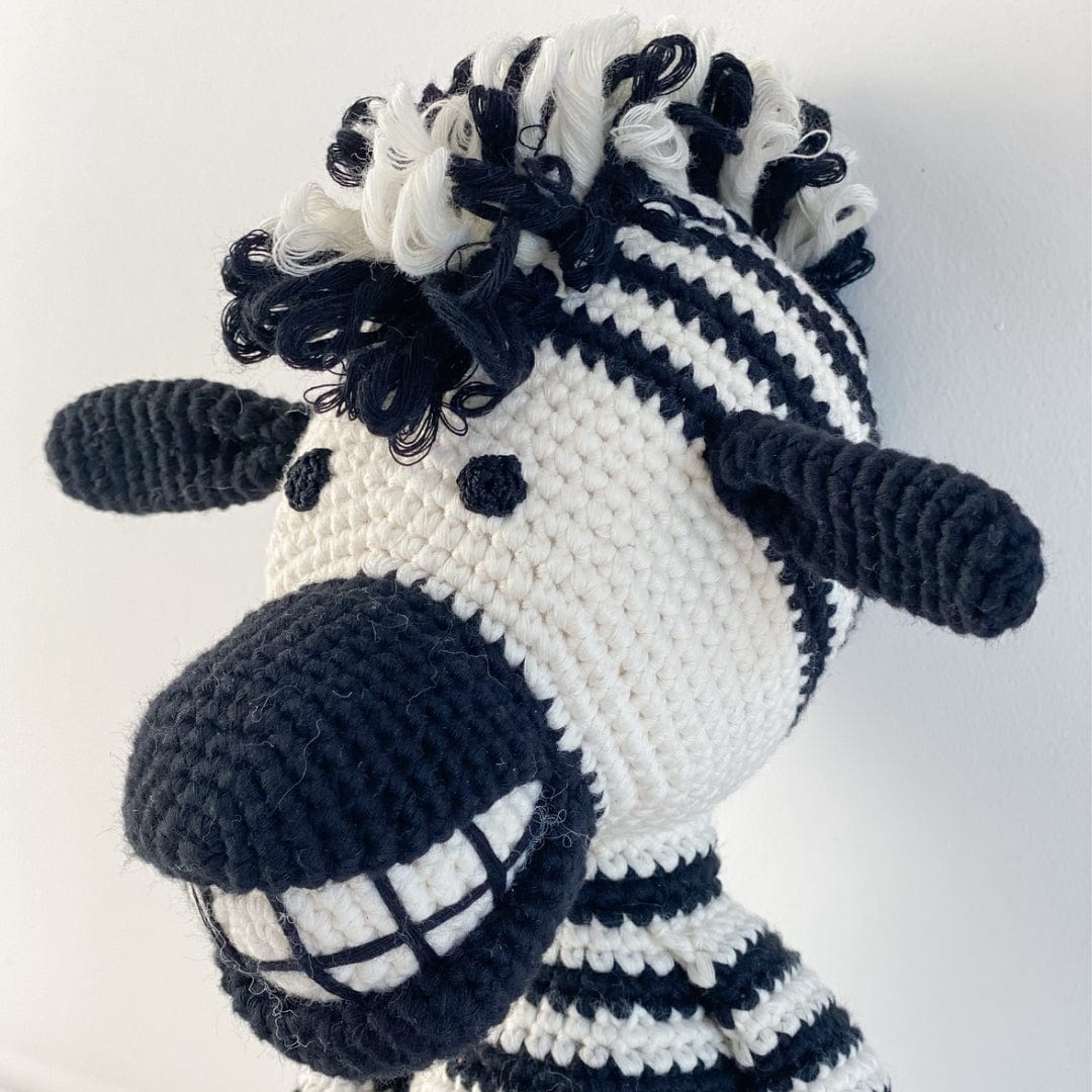 bebemoss.com stuffed animal Lebo the zebra handmade by moms  gifts with purpose