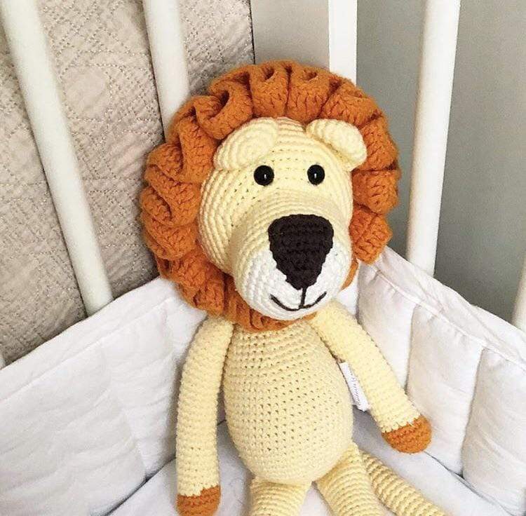 Lion Leo Stuffed Animal Doll Cuddoll Plush Toy First newest Birthday Baby Gift handmade organic washing machine safe knit doll rag cuddle kind