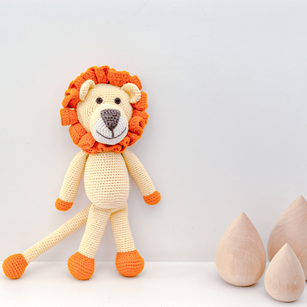 bebemoss.com toy Leo the lion handmade by moms  gifts with purpose