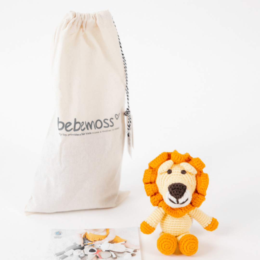 bebemoss.com toy Leo the lion-mini handmade by moms  gifts with purpose